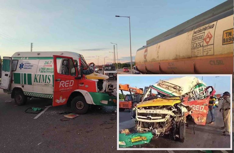 Four From Odisha Die On The Spot As Ambulance Rams Into Oil Tanker In Andhra Pradesh