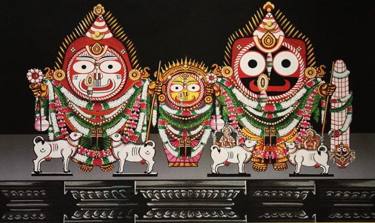Lords Of Jagannath Temple Attired In ‘Banabhoji Besha’ In Odisha’s Puri