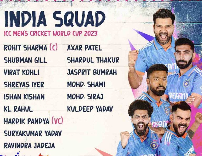 India World Cup 2023 Squad Announced; Rahul & Suryakumar Included, Samson Left Out