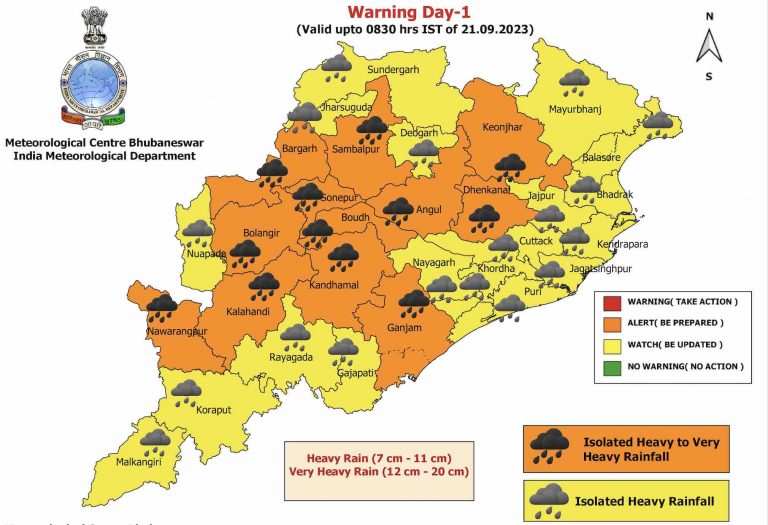 Low Pressure-Induced Wet Spell To Continue In Odisha For 3 Days; Rain Deficit Down To 4.5%