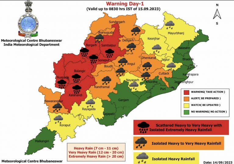 Extremely Heavy Rain To Continue In Odisha Till Tomorrow Morning; IMD Warns Of Flash Floods