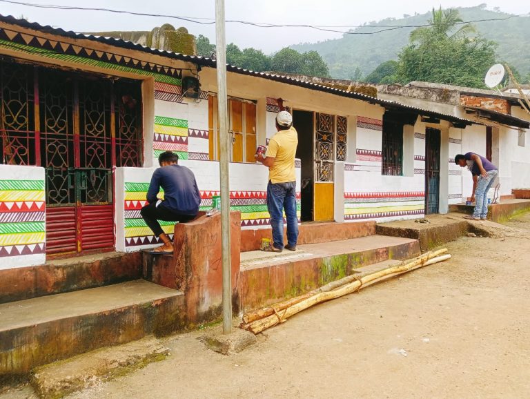 House Walls Shine With Kapdaganda Design Of Dongria Groups In Odisha’s Rayagada