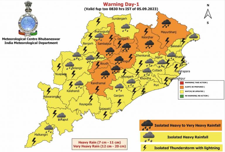 Low Pressure Over Bay In 24 Hours; IMD Issues Orange Alert Of Very Heavy Rain For Odisha