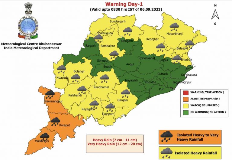 Low Pressure Over Bay To Trigger Heavy To Very Heavy Rain In Odisha Till Sept 8; Check Today’s Forecast