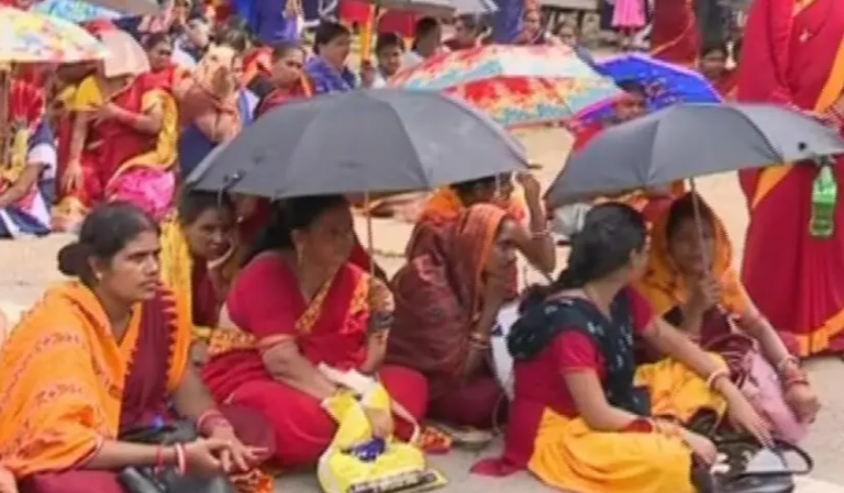 Odisha Anganwadi Workers Stage Demonstration In Bhubaneswar With 9-Point Demands