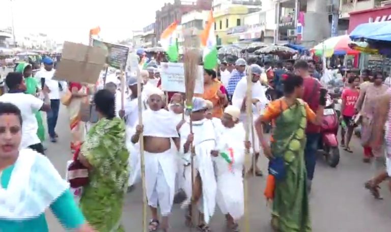 rally for Gandhi Jayanti in Puri