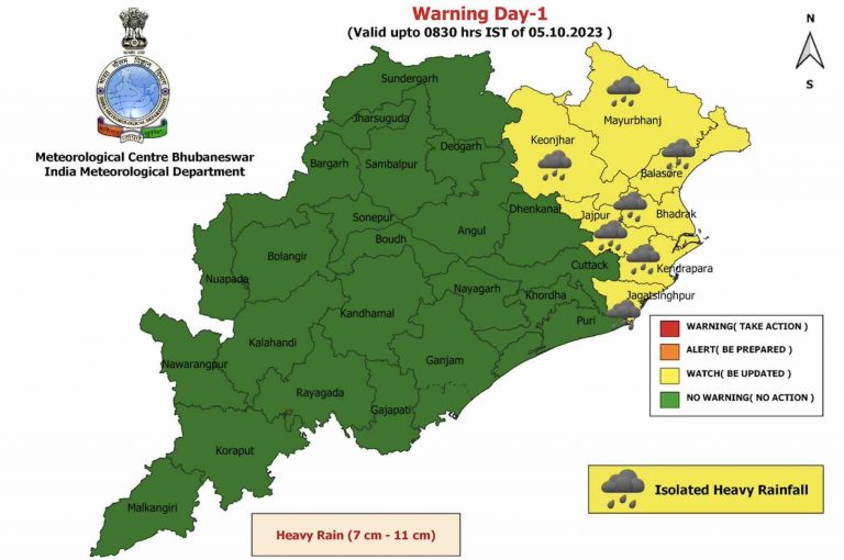 Heavy Rain To Continue In Odisha Till Tomorrow Morning; 212% Excess Downpour Since Sept 1