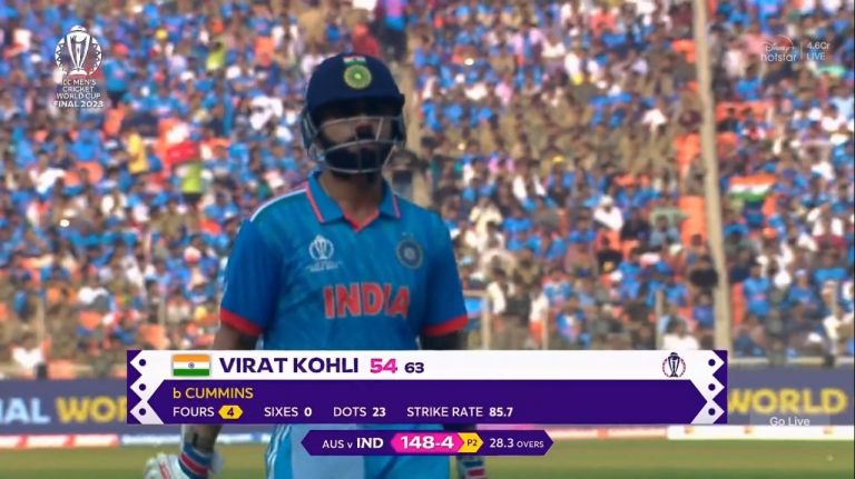 World Cup Final: Stunned Silence As Cummins Picks ‘Big Wicket’ Of Virat Kohli