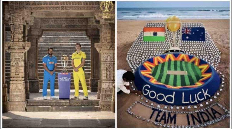 World Cup Final: 56Ft World Cup Trophy On Puri Beach; Tattoos With Love & Cheer For Team India