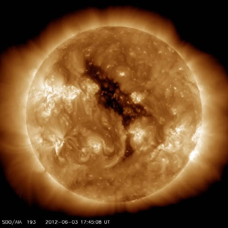 Giant hole on the Sun