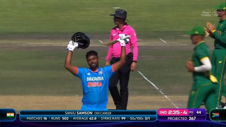 Sanju Samson first 100 for India