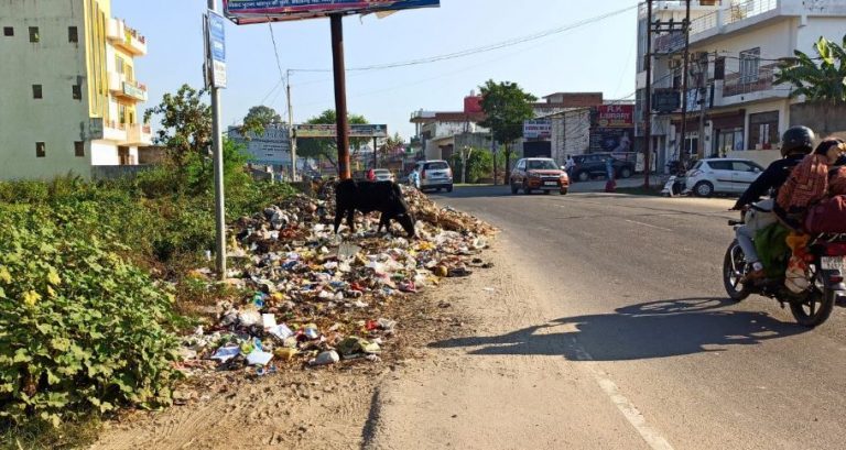 garrbage on roads village