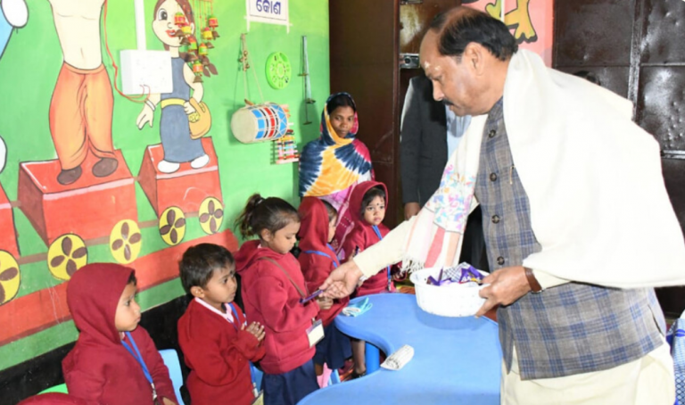 Odisha Governor Distributes Chocolates Among Anganwadi Kids In Balangir