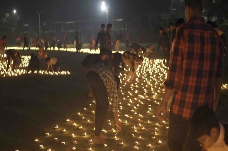 School Campus In Bhubaneswar Lights Up 1 Lakh Diyas On Pran Pratistha Of Lord Ram In Ayodhya