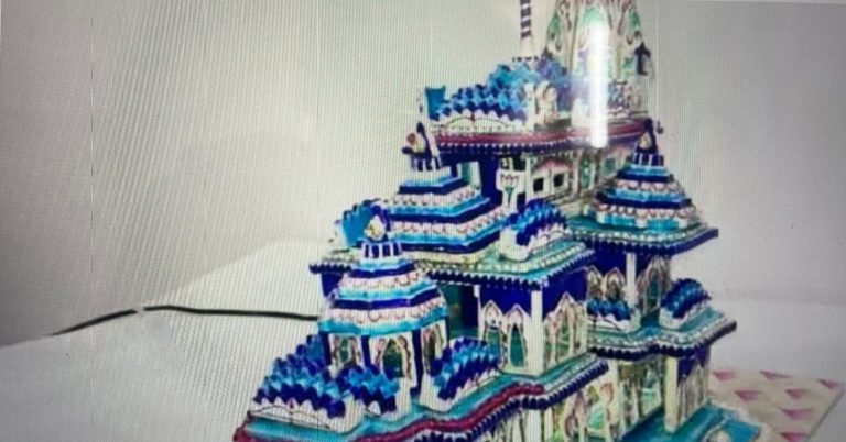 National Award-Winning Artisan Crafts Diamond-Studded Replica Of Ram Temple At Ayodhya