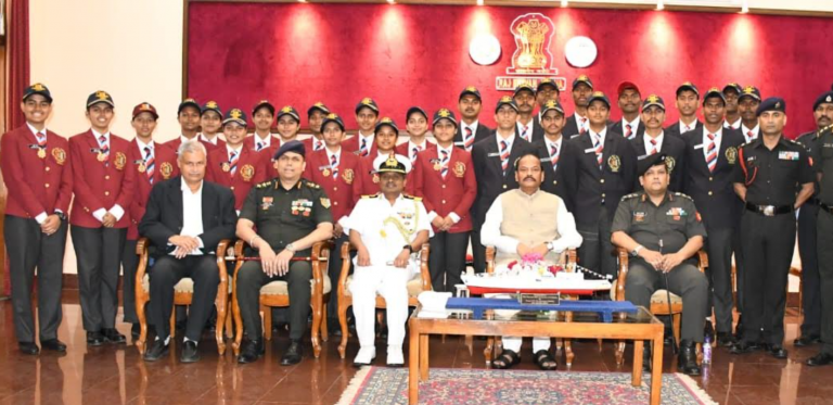 Odisha Governor Felicitates 122 NCC Cadets For Securing 9th Position In Delhi R-Day Parade