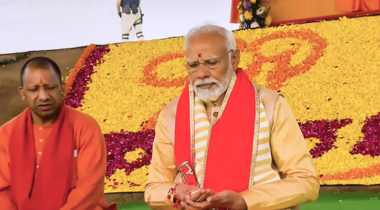 PM Modi Praises Expelled Congress Leader Acharya Pramod Krishnam While Laying Foundation Of Kalki Dham Temple In UP
