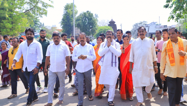 BJP Will Fight For Odia Pride, Says Dharmendra After Seeking Blessings Of Lord Lingaraj In Bhubaneswar