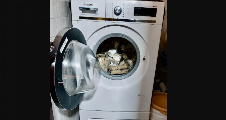 cash in washing machine