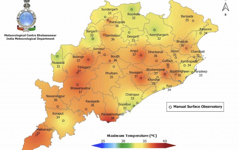 Day Temp In Odisha Likely To Rise By 2°C During Next 2 Days; Rain Forecast For 7 Dists
