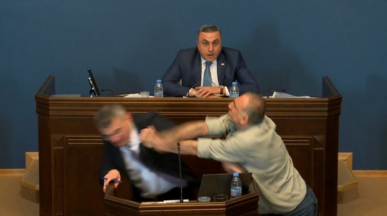 Georgia parliament brawl