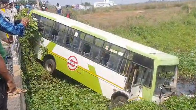 16 Injured As Mo Bus Falls Into Nullah On Bhubaneswar Outskirts While Avoiding Collision With Auto
