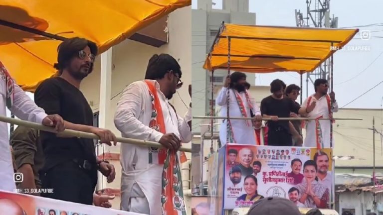 Shah Rukh lookalike campaigning