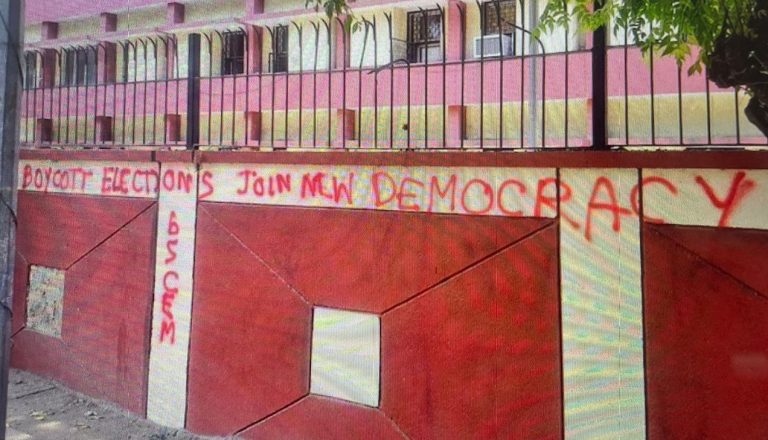 Delhi University Walls Sprayed With ‘Boycott Elections’ Slogans A Day Before Polling In Capital