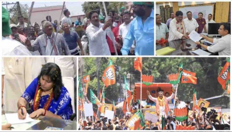 Dharmendra, Aparajita & Manmath File Nominations Amid Road Show, Paika Sword Dance & Scooter Rally