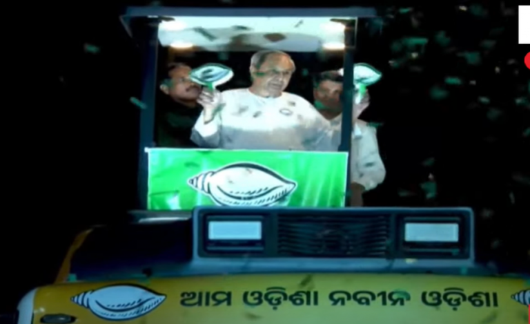 Naveen Patnaik Holds Mega Roadshow In Bhubaneswar To Bolster BJD Poll Prospects