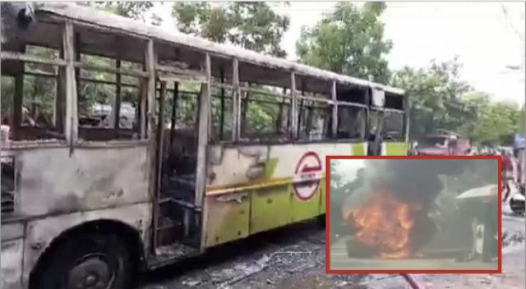 ‘Mo Bus’ Goes Up In Flames In Cuttack’s CDA Area