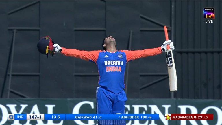 Abhishek sharma 100 off 46