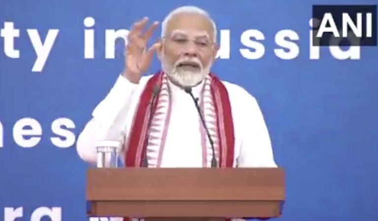 PM Modi Takes Odisha To Moscow With Sambalpuri Bandha Uttariya, Jai Jagannath Chants