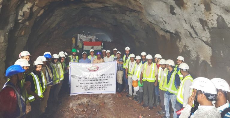 ECoR Breaks Through 700m Escape Tunnel On Khurda Road-Bolangir New Line Project