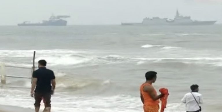 Five Navy Ships Spotted Off Odisha Coast Near Puri Blue Flag Beach