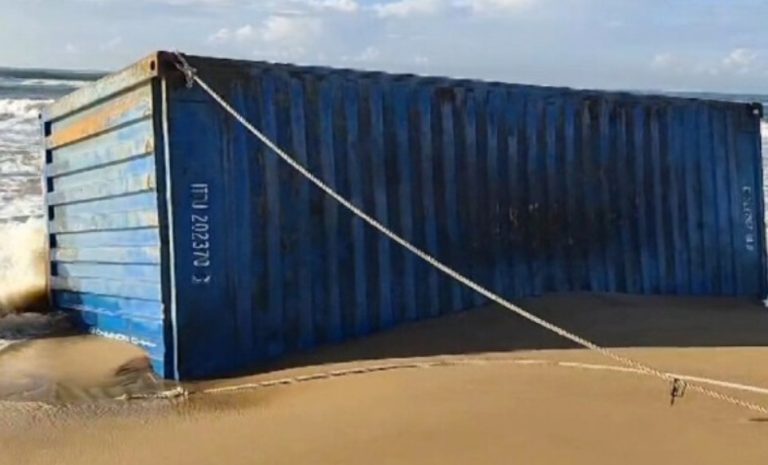 Unidentified Large Container Washed Ashore On Odisha’s Puri Beach