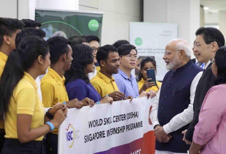 PM Modi Interacts With Odisha’s World Skill Center Students In Singapore [Watch]