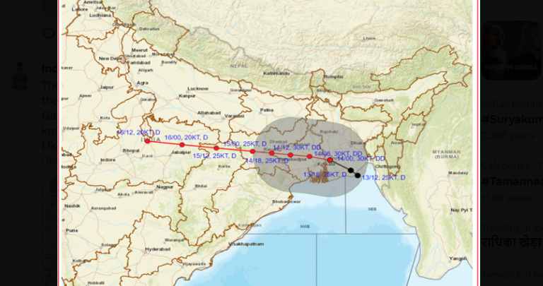 Deep Depression Moves Towards Gangetic West Bengal; IMD Issues Heavy Rain Warning For Odisha