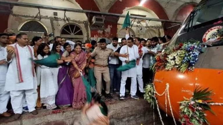 UP BJP MLA Sarita Bhadauriya Falls On Railway Track During Vande Bharat Launch, Escapes Unhurt