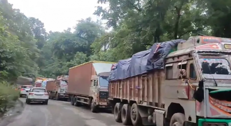 Trucks Stranded For 4 Days Due To Traffic Jam On Highway In Odisha’s Mayurbhanj
