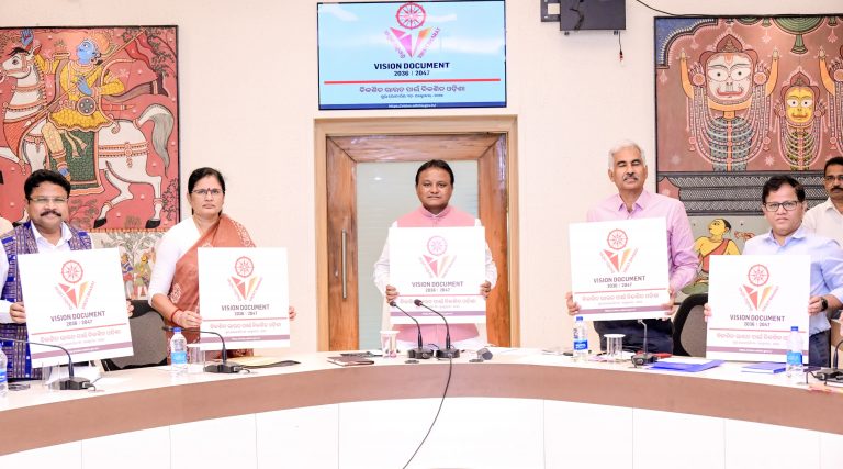 CM Mohan Majhi Unveils Logo & Web Portal For Odisha Vision Document