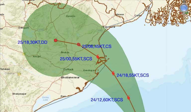 Cyclone ‘Dana’: Wind Speed To Peak In Bhubaneswar Tonight; Landfall Near Kendrapada?