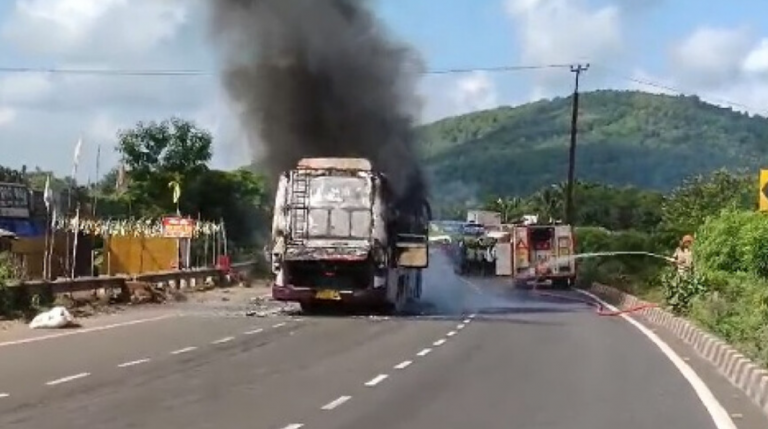 Bhubaneswar-Bound Bus Catches Fire After Hitting Bike As 3 Killed In Separate Road Mishaps In Odisha