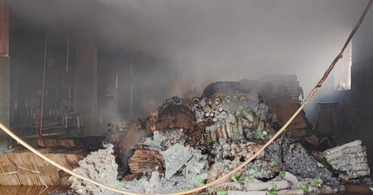 Fire Reduces Factory To Ashes in Odisha’s Ganjam