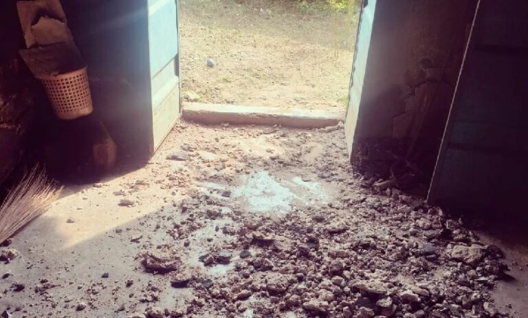 plaster falls from roof