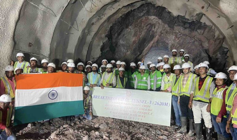 Breakthrough In 2nd Longest Tunnel Of Khurda Road-Balangir Rail Line In Odisha’s Nayagarh