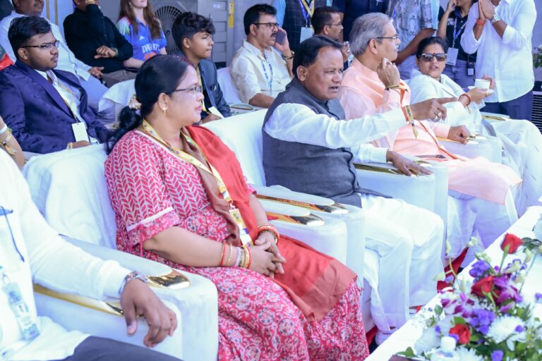Odisha CM Mohan Majhi Watches India-England ODI At Barabati Stadium