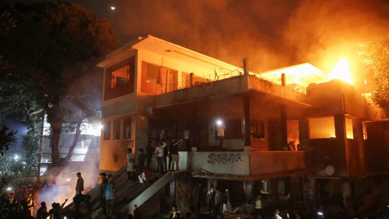 Mujib house burnt