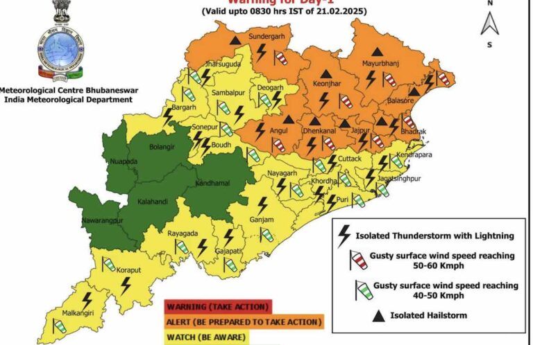Thunderstorm With Gusty Wind & Hail May Persist In Odisha Till Feb 23; No Change In Night Temp