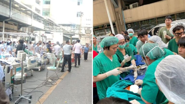 Baby born after earthquake in Bangkok